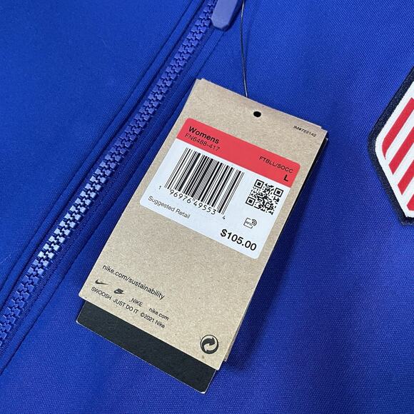 Nike Women’s L Loose Fit USMNT USA Academy Pro Soccer Anthem Jacket FN6488-417 - Picture 5 of 10